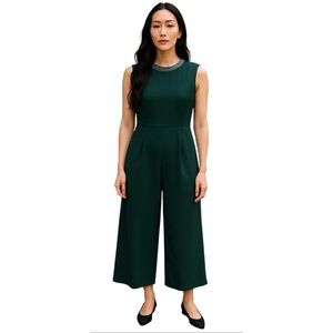 ✅ Calvin Klein Ankle Length Size 12 Green Sleeveless Formal Jumpsuit